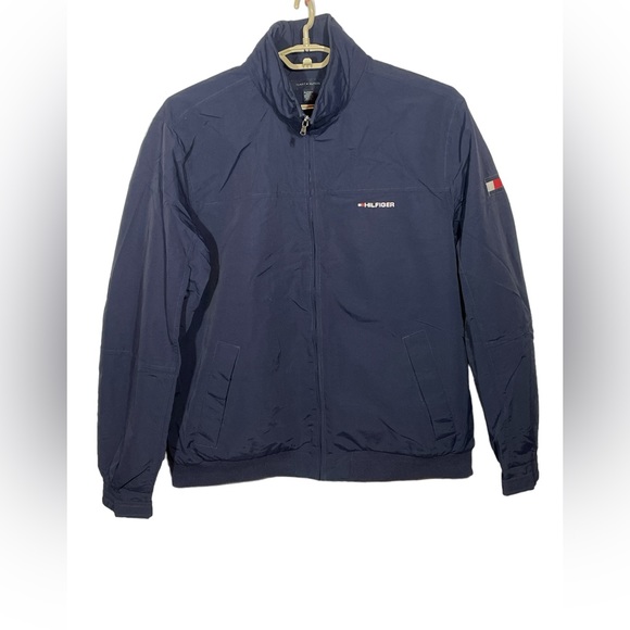 Tommy Hilfiger Navy Hidden Hood Jacket - Picture 2 of 5